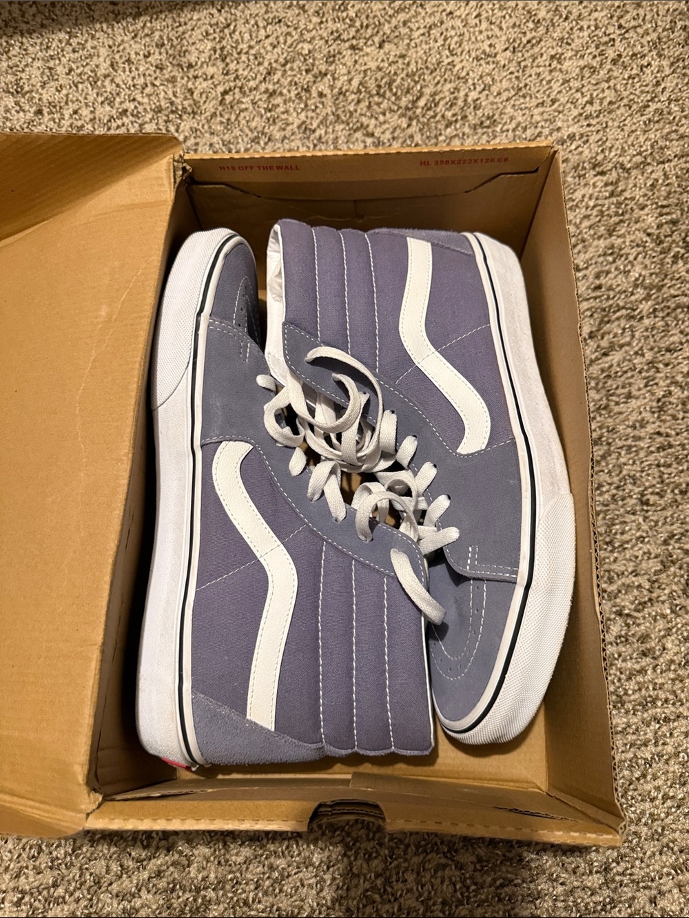 Vans High Top Skate Shoes - Gray and White
